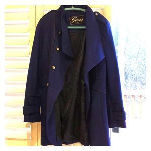 Beautiful bright blue Guess pea coat